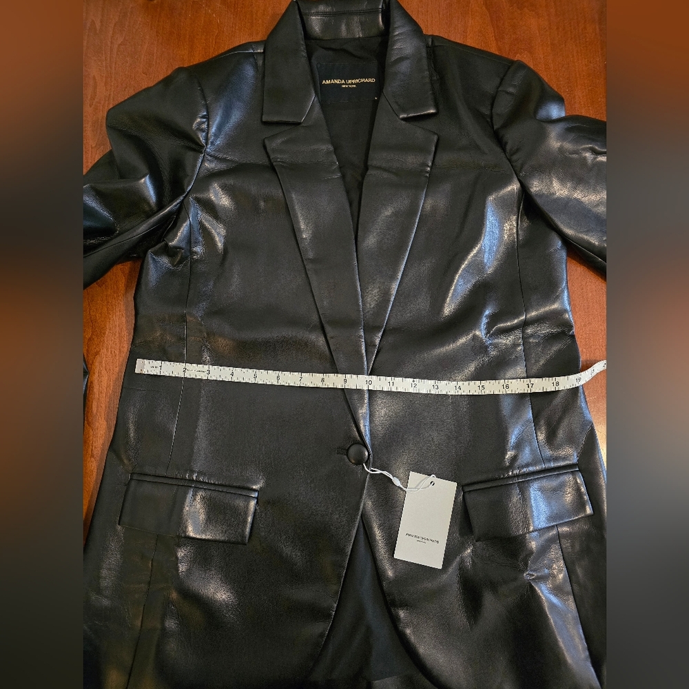 NEW Amanda Uprichard Black Soft Faux Leather "Grady" Jacket/Blazer - Sz Medium - Picture 8 of 12